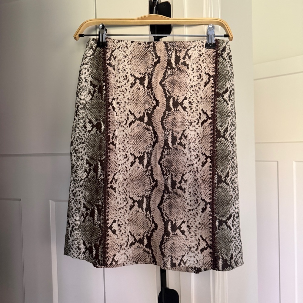 Etcetera Snakeskin print a line zip skirt mini